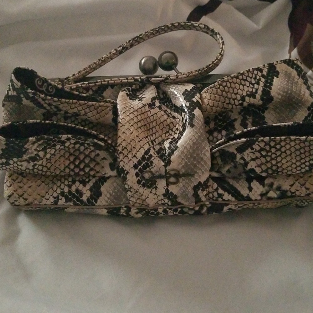 Python leather clutch